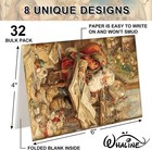 32 Pack Vintage Christmas Greeting Cards Retro Santa Claus Blank Note Cards With