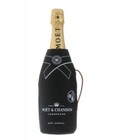 New Rare Moet   Chandon Black Bottle Ice Jacket With Faux Leather Handle