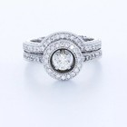 14k Gold Side Stone Engagement Ring Set Halo 1 16 Ct Round Natural Diamond D Vs1