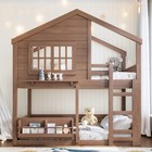 Pine Wood Full Size Bunk Bed Loft Bed With Bookshelf  House Design  High-quality