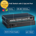 24 Port 10 100mbps Fast Ethernet Poe Switch 2 Uplink Gigabit Ports 1 Sfp   27 Po