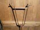 Early Old Wrought Iron Hearth Fireplace Primitive Penny Foot Utensil Rack Stand