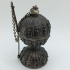 Antique Eyeliner Keepsafe Yemeni Silver Kohl Flask   Needle 3 5 h 2 w