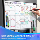 Magnetic Dry Erase Markers Fine  12 Colors Erasable Whiteboard Markers Fine Poin