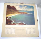 1946 Hawaii Wall Calendar 6 Gorgeous Vintage Scenes Mark Twain Quotes 11  X 11 