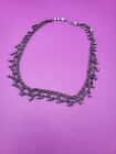Antique Sterling Silver Collar Necklace Tribal Choker Jewelry Beaded Chainmail