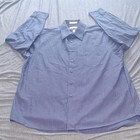 Van Heusen Wrinkle Resistant Striped Dress Shirt Blue white 17-17 5 34 35