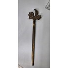 Vintage Brass Letter Opener Floral Design Ornate Flowers Desk Accessory Daisy