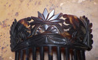 Vintage Hair Comb   Fork Faux Tortoise Shell Victorian    C2