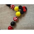 Mouse Chunky Bubblegum Bead Necklace Girls Red Black Yellow Os