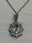 Sterling Silver 925 Cubic Zirconia Pendant W  18    chain