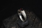 Rare Ancient Roman Silver Ring Semi Pressure Stone Intaglio Seal Bezel Animal
