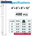 Zip Ties Assorted Sizes 4  6  8  12  400 Pack Black Uv Resistant Cable