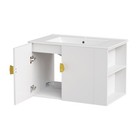 30  Wall Mounted Bathroom Vanity Cabinet With Ceramic Sink   2 Doors White
