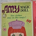 Lot 3 Vtg  Paper Dolls  Amy 2 Trisha  Flocked   Magic Stay On Clothes Stand 