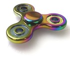 Aluminum Rainbow Color  Metal Tri Hand Finger Spinner Fidget Edc Desk Toy Gyro