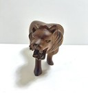 Vintage Solid Wood Hand Carved Lion Roaring Walking Sculpture