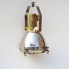Ship Salvaged Original Stainless Steel   Brass Old Pendant Spot Light Set Of 2