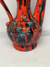 Vtg Mid Century Modern Ceramic Art Pottery Drip Glaze Genie Bottle 70s Vermilion