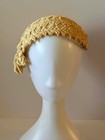 Vintage Lace Cocktail Hat   1950s Ivory Lace Fascinator   Bridal Half Hat  