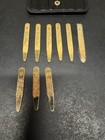 Brooks Brothers Gold Tone Metal Collar Stays Collar Pins X9 Rare Vtg Vintage Mcm