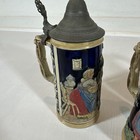 Lot Of 4 Vintage Original Gerz West German Beer Steins With Pewter Lid