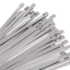 100-200pcs Metal Stainless Steel Cable Zip Ties Heavy Duty Self-locking 6 -20 