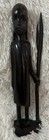 Ebony Wood African Tribal Statue Kenyan Warrior W Spear Hand Carved  14in