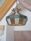 Stain Glass Vintage Amber  Green   Cream Hanging Ceiling Light Fixture