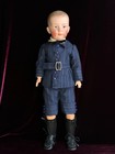 Large Antique German 23 5    Gebruder Heubach 7602 Bisque Head Character Boy Doll
