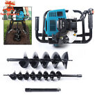 52cc 2 Stroke Post Hole Digger Gas Powered Earth Auger Drill Machine With 2 Bits