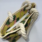 Girls Pineapple Mini Tote Bag Zip Closure Rope Handles Canvas Lined Beach New 