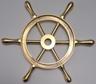 Solid Brass Vintage Ship Wheel Nautical Helm Maritime Decor 6 Spoke Handle Rare