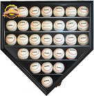 Baseball Display Case Frame Shadow Box Wall Cabinet Holder To Hold 30 Balls  Wit