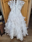 White Full   Beautiful Jr Maid Of Honor Dress catholic Confirmation Dress Sz 12