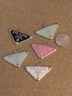 5 Designer Stamped Silver Tone Charms buttons