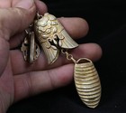 Miao Silver Feng Shui Cicada Pendant Amulet Necklace Decoration Rare Old Chinese