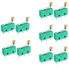 Kw4-3z-3 Micro Limit Switch Spdt No Nc 3 Terminals Hinge Roller Lever Green 10x
