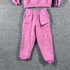 Nike Girls Tracksuit Set Size M 5-6 Pink Fleece Hoodie Jogger Pants Glitter Logo