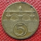 Czechoslovakia 1929 Brass 5 Haleru  Charles Bridge  Km  6