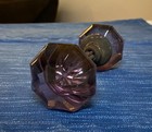 2x Purple Violet Crystal Glass Octagon Vintage Door Knobs 49b