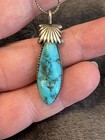 Zuni Robert And Bernice Leekya  Turquoise Sterling Dangle Earrings Pendant Set