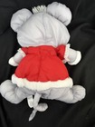 Vintage 1988 Fisher Price Puffalump Mrs  Claus Christmas Gray Mouse Red Dress