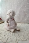 Sheep Teddy White Collectible Farm Animal Doll Artist Handmade Gift Ooak Gifts