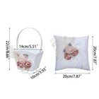 White Flower Girl Basket Ring  Bearer Pillow Soft  Flowers Rose For Wedding