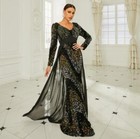 Women s Sexy Sequin V Neck Long Sleeves Evening Dress Cocktail Prom Party 7664