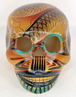 Mexican Folk Art Day Of The Dead Skull Hand Painted Snake Theme  5 5  Long