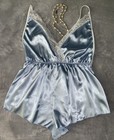 New Glossy Wet Look  Satin Teddy Romper Playsuit  Xl Lacy Elegant Lingerie
