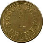 Carson City  Nevada Nv Frank s Museum Saloon Good For 1 Drink Trade Token