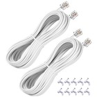 25ft Telephone Extension Cord Cable  Landline Phone Line Wire With Rj11 6p4c    